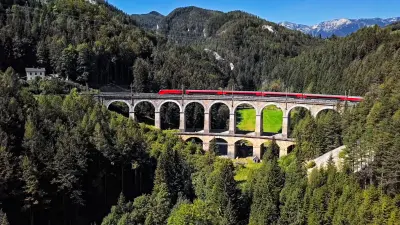 Drone shot of the Kalte Rinne Viaduct.